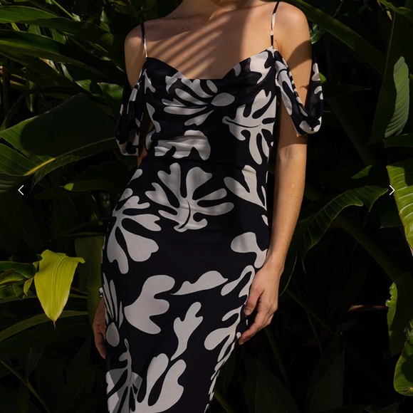 Runaway the label NUOVO MAXI DRESS - BLACK BOTANICA - Picture 2 of 5